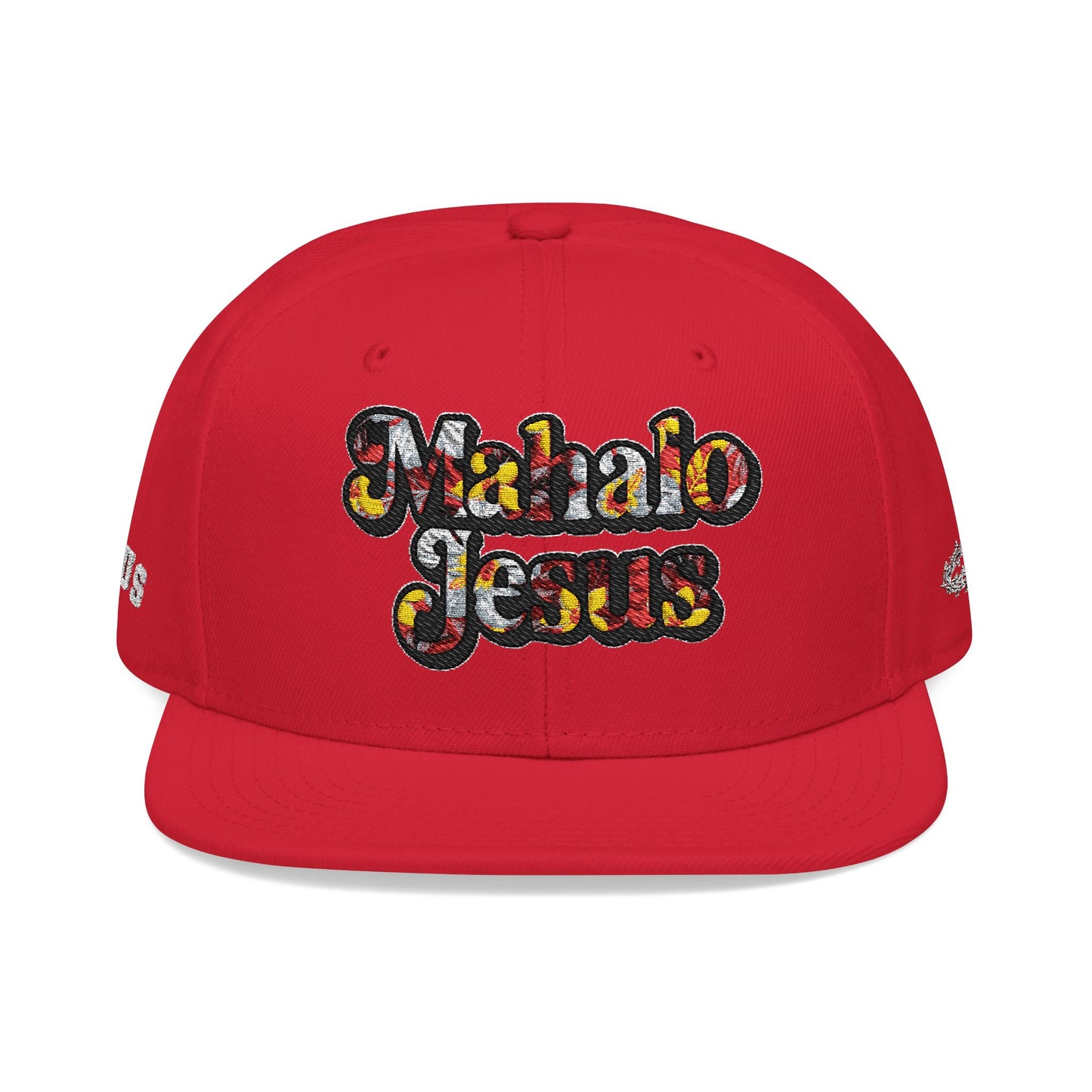 Mahalo Jesus Red Floral Design