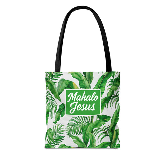 Mahalo Jesus Tote Bag Forest Design