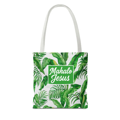 Mahalo Jesus Tote Bag Forest Design