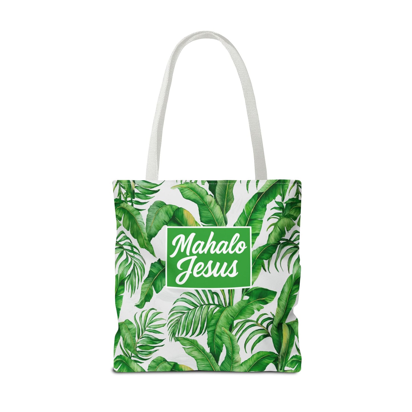 Mahalo Jesus Tote Bag Forest Design